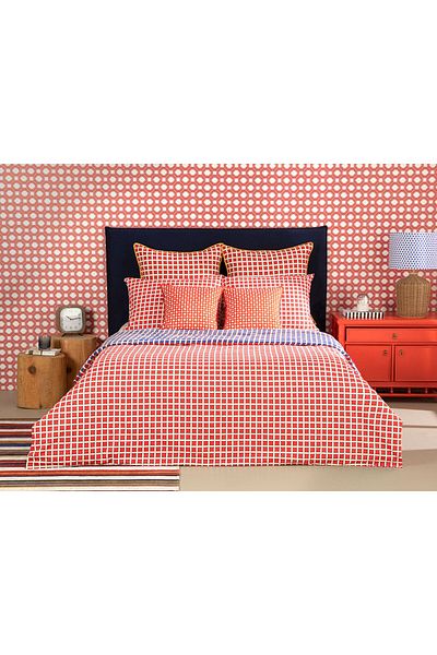 English Home Direct Message Tesselation Cotton Double Duvet Cover Set 200x220 cm Orange
