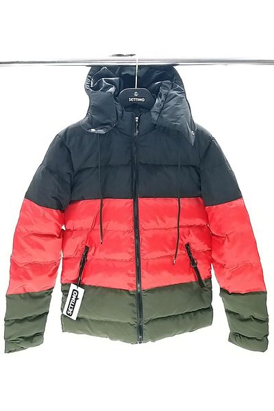 Settimo Red Hooded Puffer Jacket