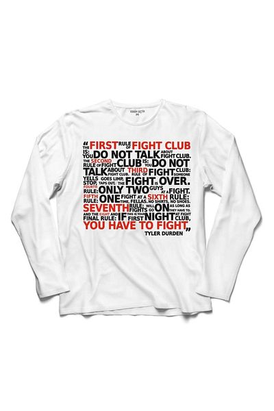 Kendim Seçtim Κανόνες Fight Club Fight Club Rule Μπλουζάκι με μανίκια Brad Pıtt