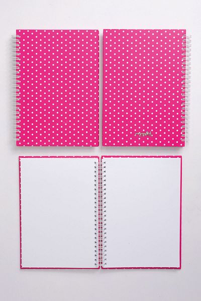 paperlab A5 Pink Polka Dot Spiral Unlined Hard Cover Notebook