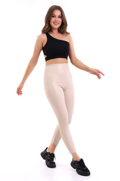 winmoda Faux Leather Leggings with Fur Inside