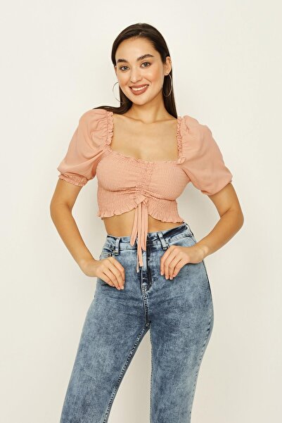 Select Moda Γυναικεία μπλούζα με μπαλόνι με μανίκια Yavruağzı Gipeli