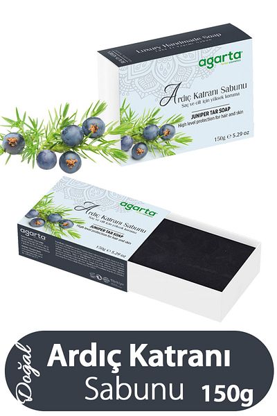 Agarta Juniper Tar Soap Natural 150 gr 3 Pieces