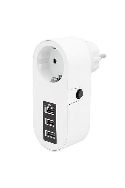 Powermaster 3xusb Single Thermal Surge Protected Socket 10a-2500w