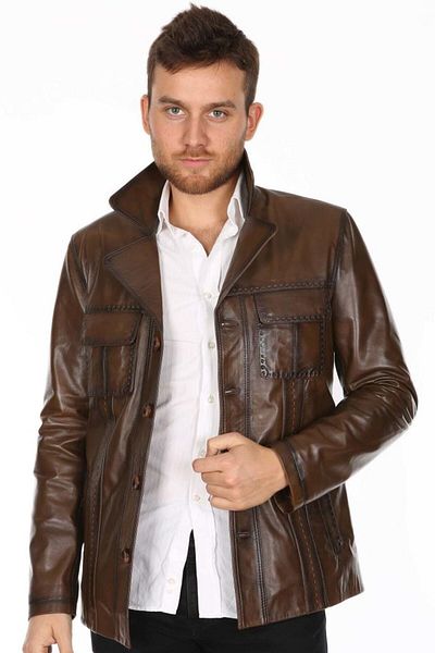 Derimont's Genuine Leather Men's Jack Casual Leather Coat