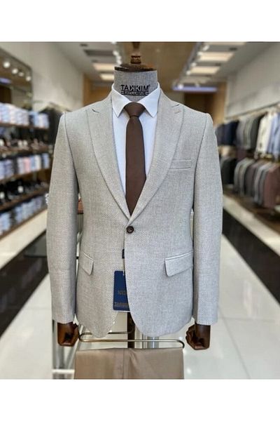 TAKKIM Ανδρικό μονό μπουφάν Güncüoğlu με ένα κουμπί Slim Fit