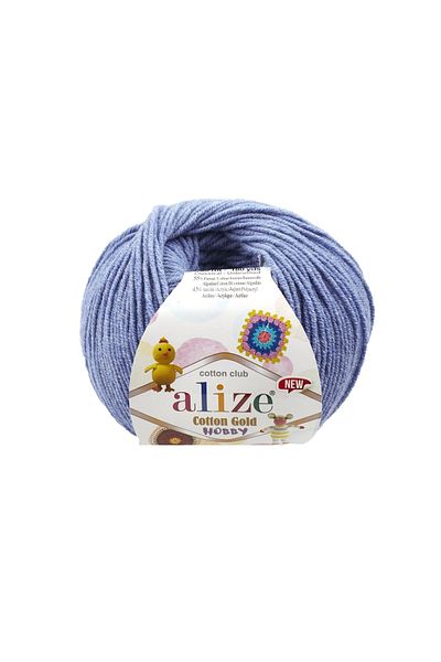 Alize Zedhobi Cotton Gold Hobby New 374 Blue Melange Fire de tricotat