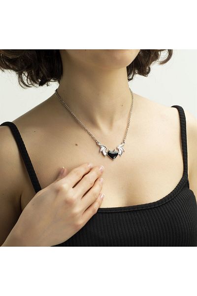 Touz Devil Black Heart Necklace