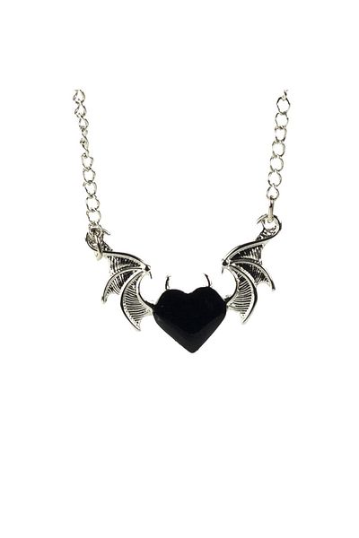 Touz Devil Black Heart Necklace