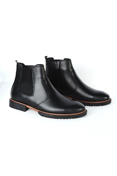 M.P. Mp Black Winter Genuine Leather Men's Boots