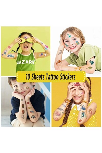 Bluoksweet 10 Yaprak Unicorn-4 Sevimli Çocuk Geçici Dövme