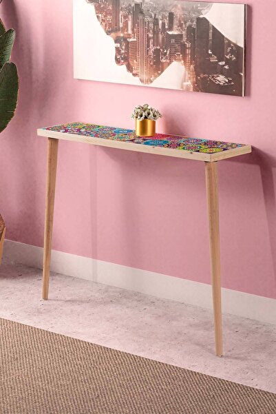 bluecape Positano 22x102cm Doğal Ağaç Çift Sıra Traverten Taşlı Dresuar