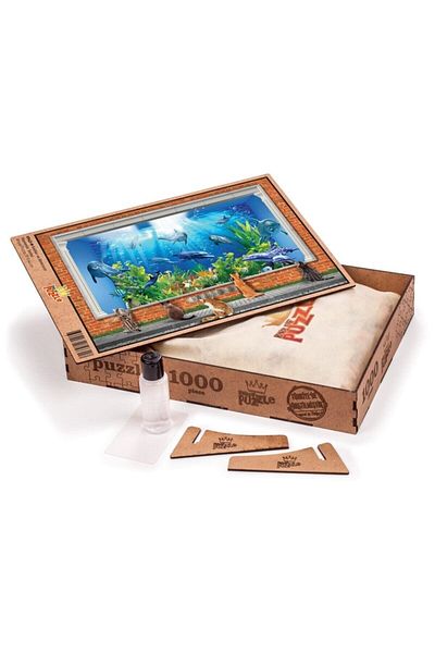 King Of Puzzle Cats And Aquarium Wooden Puzzle 1000 Pieces