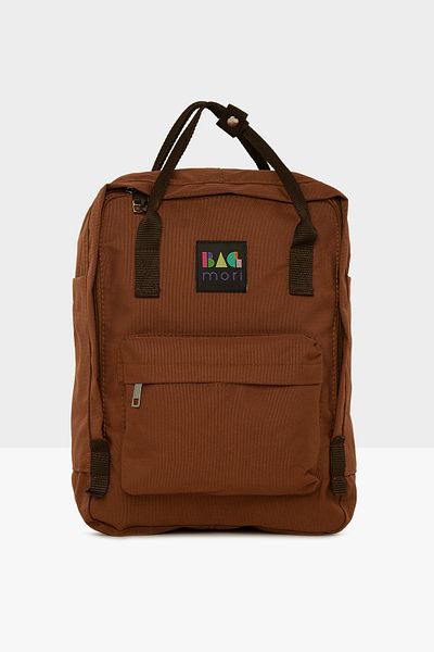 Bagmori Tan Women's Colorful Column Square Strap Adjustable Backpack M000004098