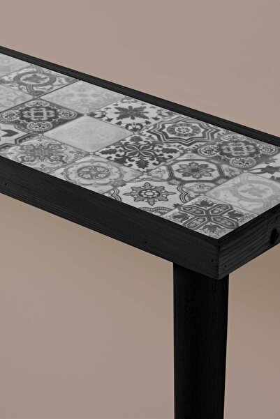 bluecape Esperanza 122x20cm Doğal Masif Ayaklı Siyah Dresuar