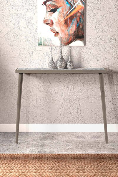 bluecape Esperanza 92x20cm Doğal Masif Ayaklı Gri Dresuar