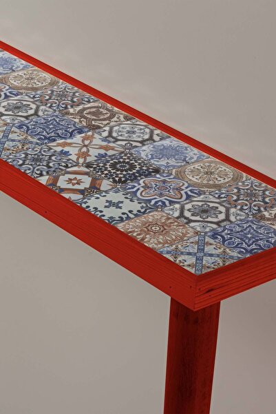 bluecape Esperanza 92x20cm Doğal Masif Ayaklı Kırmızı Dresuar