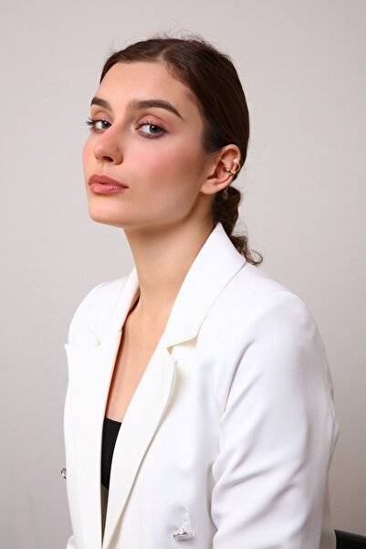 AURRARİ Kadın Gold Incili Kıkırdak Küpe