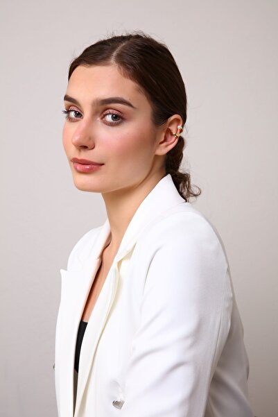 AURRARİ Kadın Gold Incili Kıkırdak Küpe