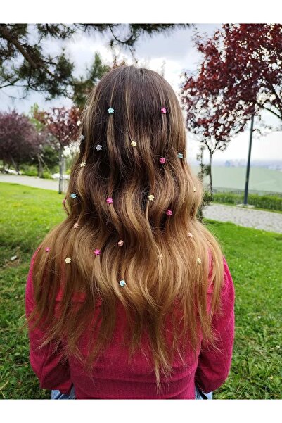 MutluBiDünya Soft Renklerde 24 Lu Saç Süsü Saç Örgü Boncuğu Lily Örgü Tokası