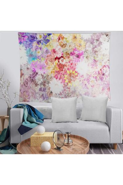 Generic Brand Husă decorativă de perete cu flori colorate, lavabilă, rezisten...