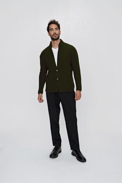 CHUBA Men's Regular Fit Thessaloniki Knitwear Cardigan Khaki 23w208