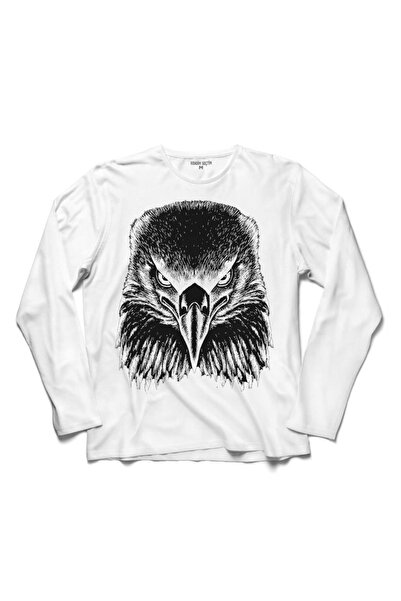 Kendim Seçtim Eagles Majica dugih rukava sa crnom orlovskom glavom