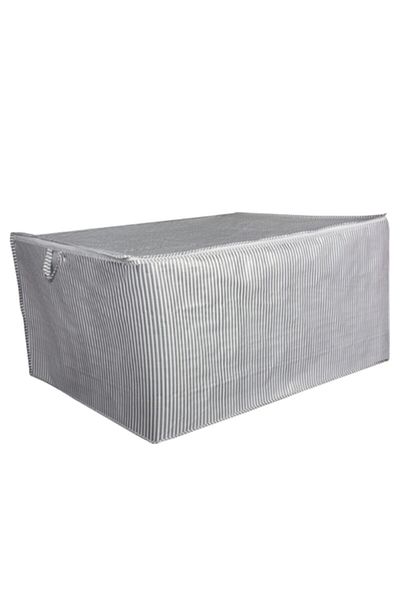 ALAS 3-Piece Quilt Pad Set Mega Size New Season Waterproof Nano Technology Fabric Gray Striped 100*50*50 cm