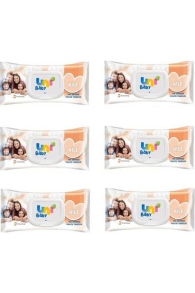 prestij sanal market Uni Baby Family Wet Wipes 90 Pack 6 Pieces