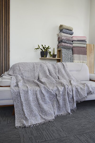 Mutlu Çeyiz Diva Cotton Sofa Bed Cover 170x220 Cm Brown Double Sided Use Sofa Cover| Sofa Shawl