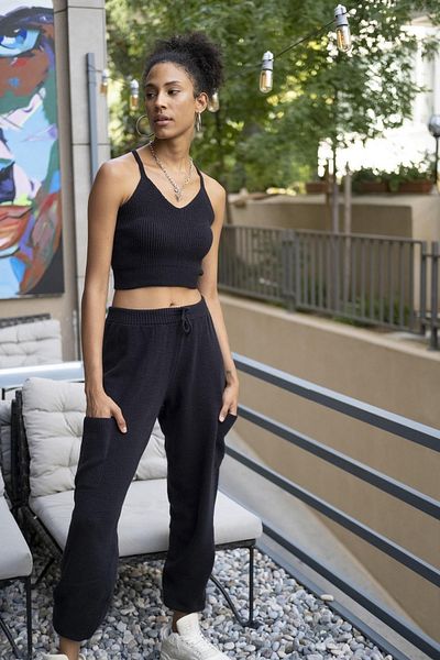 CHUBA Women's Strappy Athlete - Trousers Double Knitwear Set Black 23w322