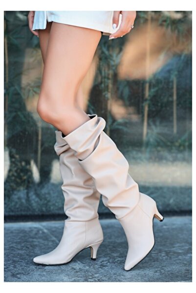 Taf Shoes Körüklü 7 Cm Topuklu Çizme