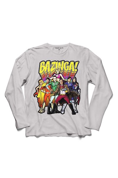 Kendim Seçtim تي شيرت Bazinga Joke The Big Bang Theory شيلدون كوبر بأكمام طويلة