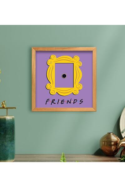 Bk Gift Gift Friends Monica’s Kapı Süsü Çerçevesi Kabartmalı Ahşap Tablo
