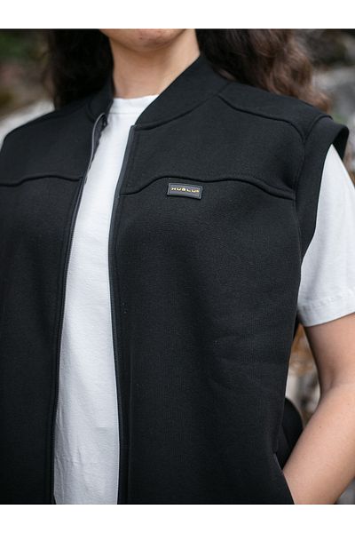 Huğlu Hoodless Three Thread Vest Black