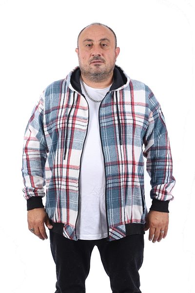 Starbattal Τσέπη με φερμουάρ Ξυλοκόπος Plus Size 22201-μπλε