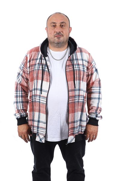 Starbattal Τσέπη με φερμουάρ Ξυλοκόπος Plus Size 22201-κιρίτσι