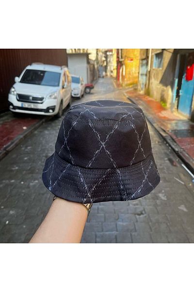 İYİ MODA Barbed Wire Patterned Unisex Bucket Hat Fisherman Hat