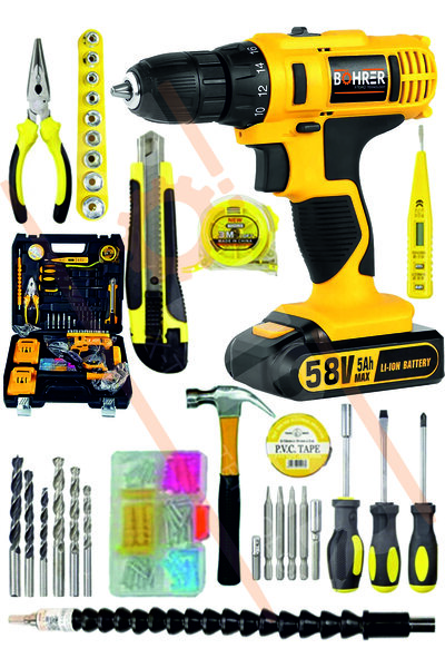 BÖHRER Böhr 5801 Darbeli30 Parça Çekiçli 58vf 5ah Li-on Çift Akülü Vidalama Ş...
