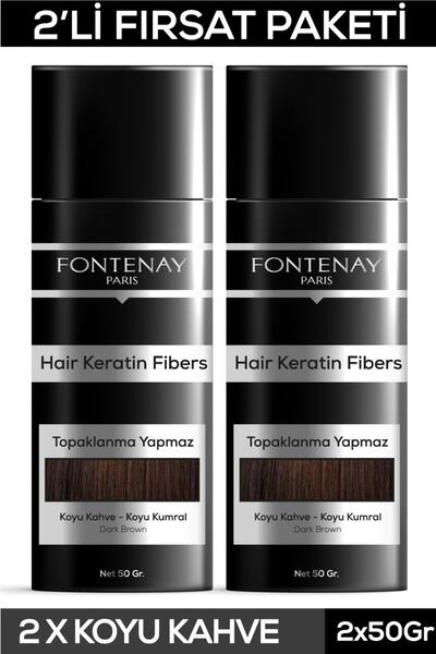 Fontenay Saç Dolgunlaştırıcı Keratin Fibers Koyu Kahve Topik Saç Tozu 50gr X2