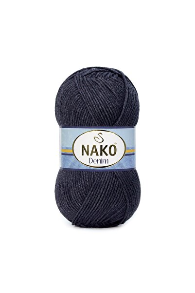 NAKO Денім 217 Чорний бавовняний нитка для в'язання 100 г.