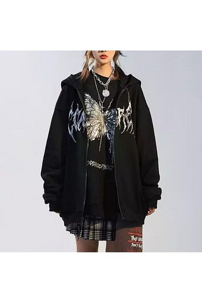 Gofeel Gofeel Streetwear - Μπλούζα με κουκούλα Codazzreet Butterfly Unisex