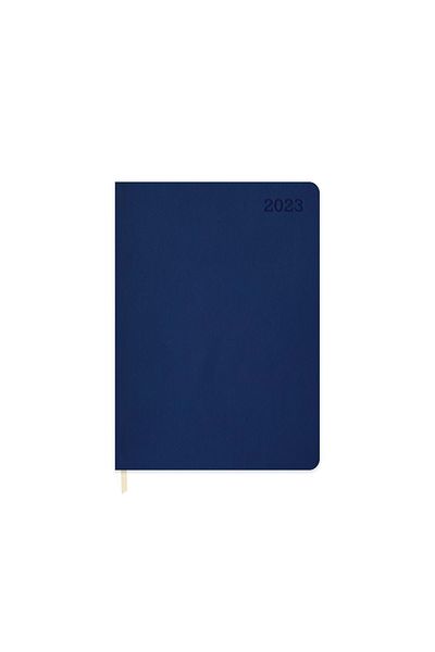 KESKİN COLOR 2023 Година (16x24) см Ежедневен раиран термо кожен дневник, тъмносин цвят