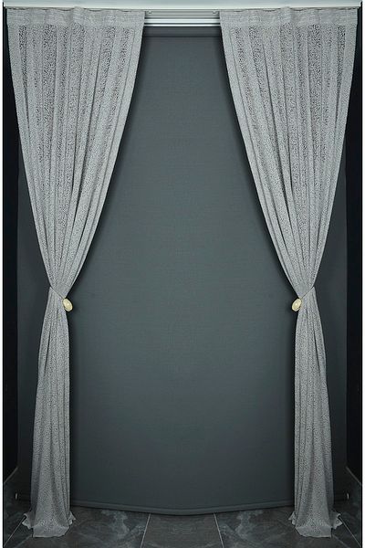 AKÇA TEKSTİL Micro Model Gray Color Single Wing Pleated Background Curtain 75*260 Cm