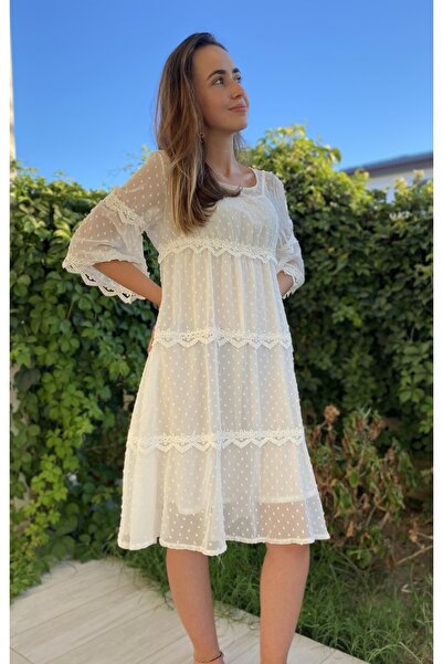 Bohemian Women's White Spanish Sleeve Stylish Dress