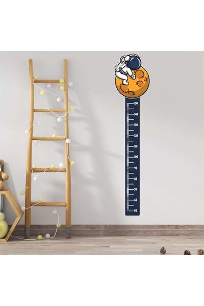 Pandas Astranot Çocuk Odası Boy Ölçer Sticker