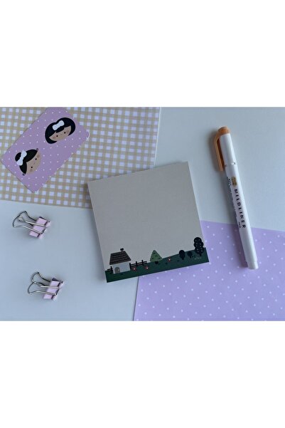 Efsu 10x10 Cm Yeşil Ev Notluk/notepad/defter
