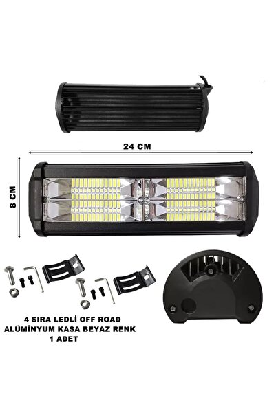 Friemats Off Road Power Led Lamba Beyaz Sabit Led 4 Sıra 48 Ledli 8 X 24 cm 1...