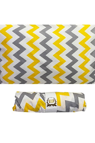 Vip Home Concept Market Ürünleri ملاية سرير فردي رانفورس Vip مقاس 100x200 سم - أصفر رمادي متعرج