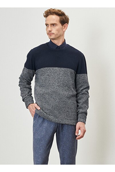 ALTINYILDIZ CLASSICS Bisiklet Yaka Lacivert Melanj Erkek Kazak 4a4923100025